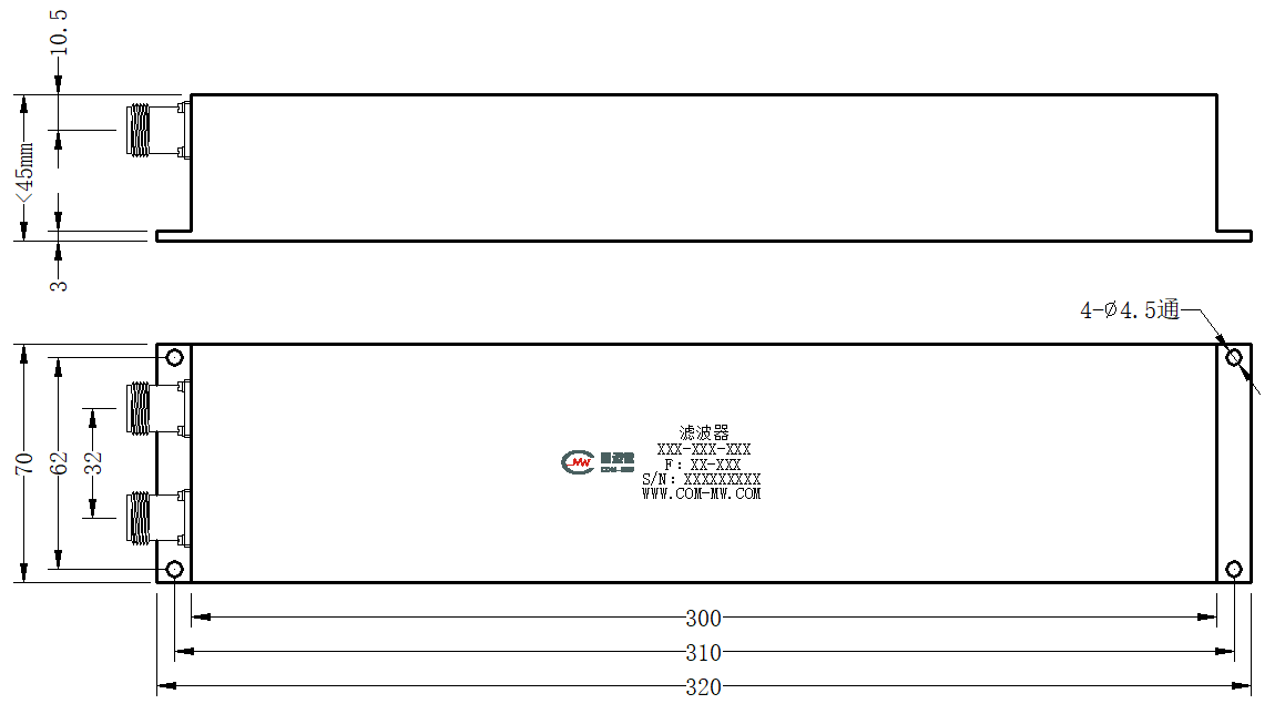 HBTE-BSF-4.8-4.96-N-200 Notch filter