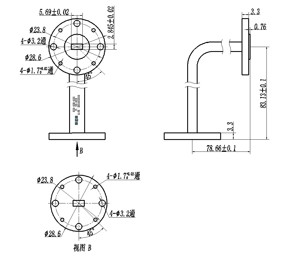 DWG8-BJ400C170-2360 Waveguide Connection