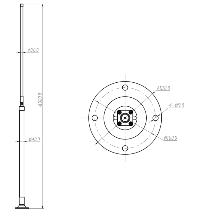 ZQX7-50-100-2497 Broadband omni antenna