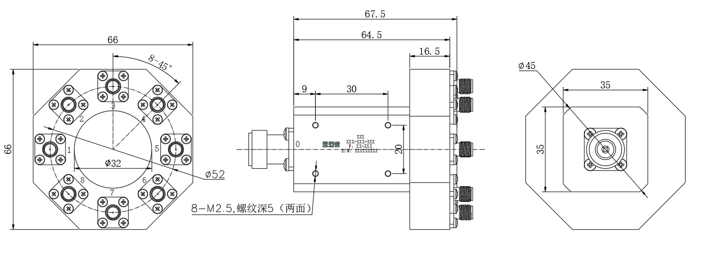 ZPD25-8C2.7-3.1G-455 Power divider