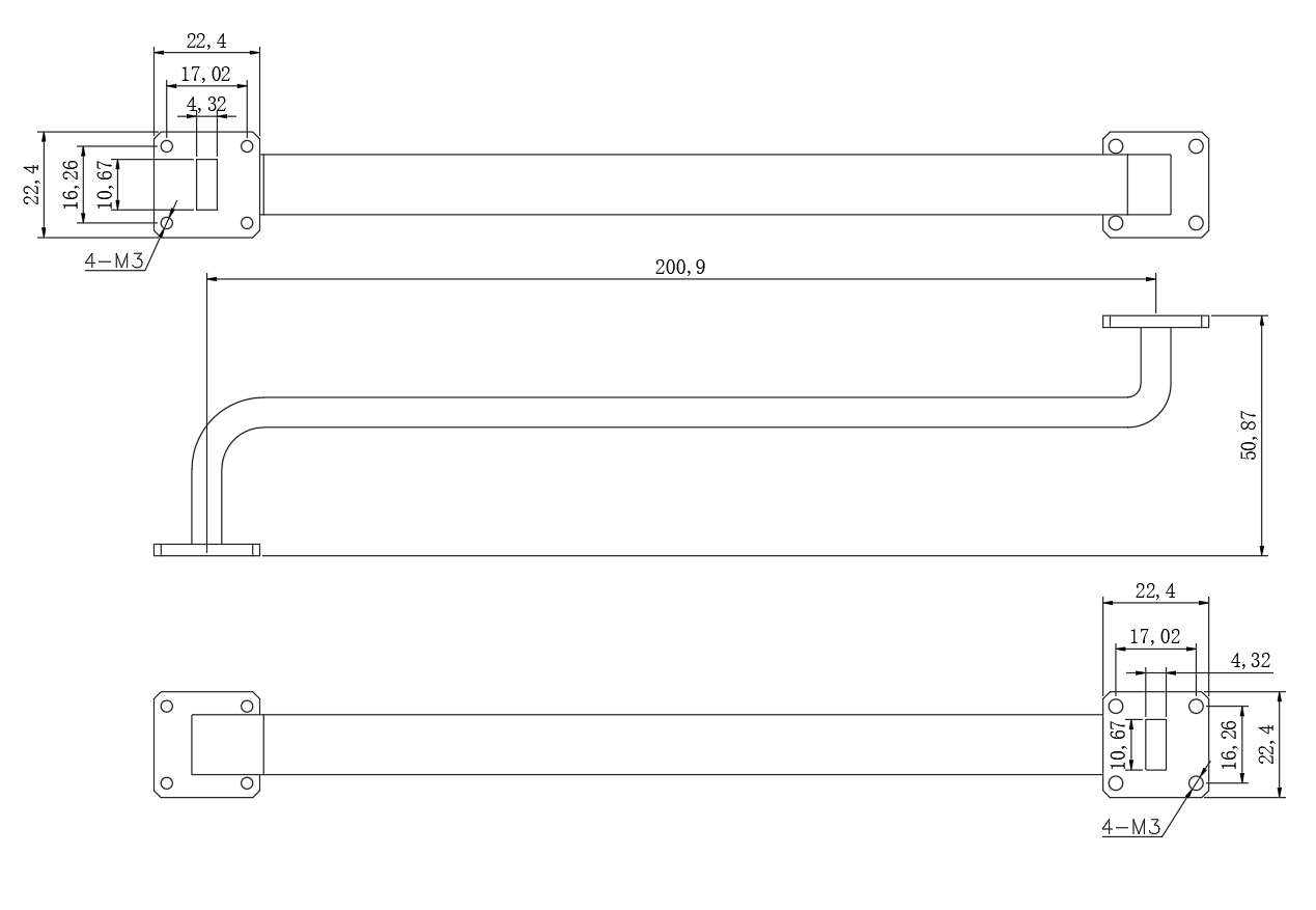 DWG8-BJ220C244-2210 Waveguide Connection