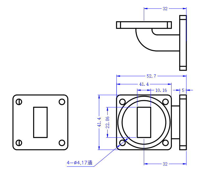 DWG8-BJ100C44-2829 Waveguide Connection