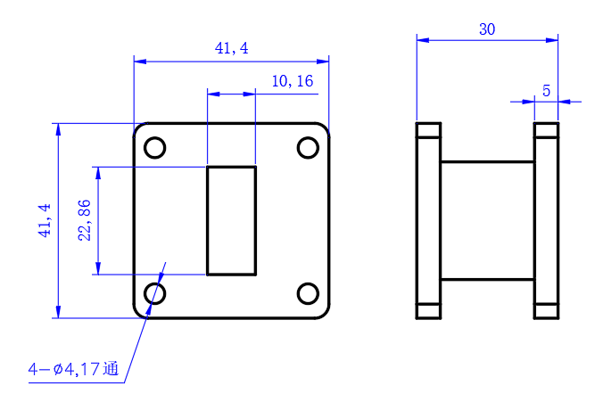 DWG8-BJ100S30-2832 Waveguide Connection