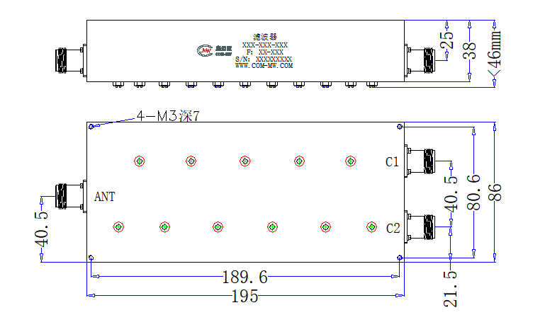 OQZCB6-C800-3000-2442 Diplexer