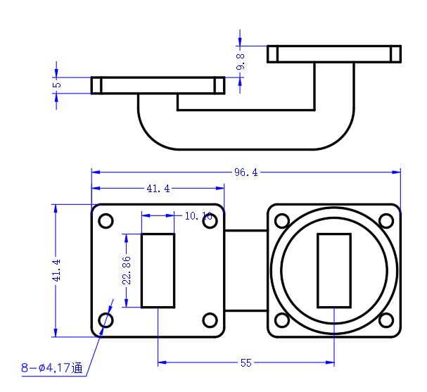 DWG8-BJ100C92-2819 Waveguide Connection