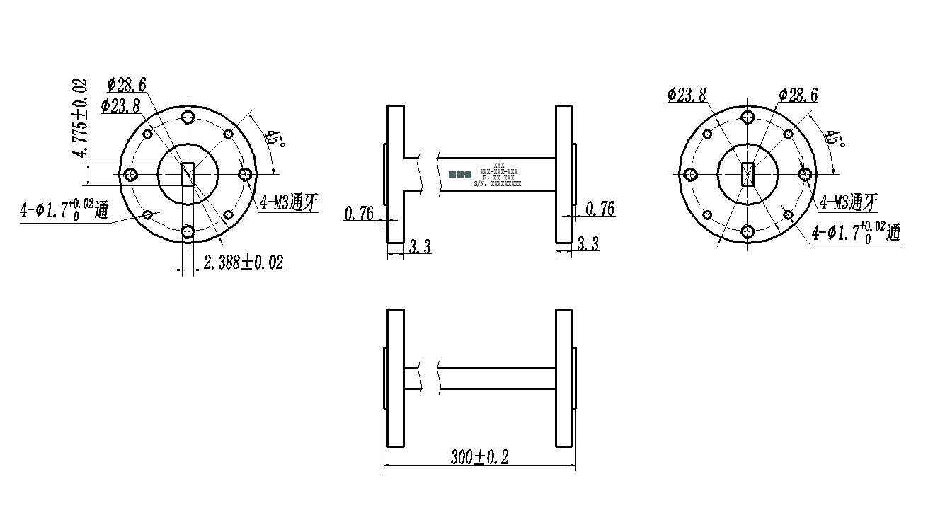 DWG8-BJ500S300-2353 Waveguide Connection