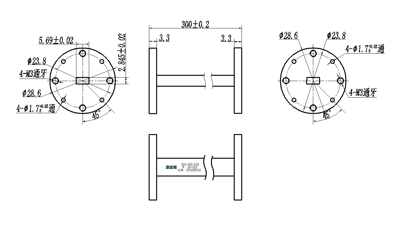 DWG8-BJ400S300-2359 Waveguide Connection