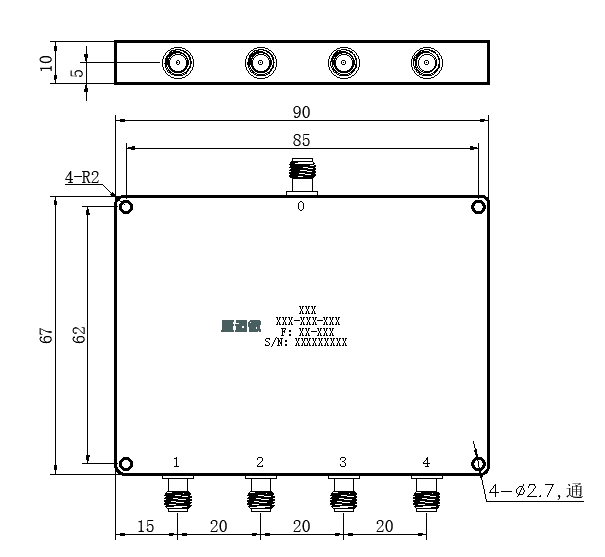 ZPD25-4MC0.5-2.5G-167 Power divider