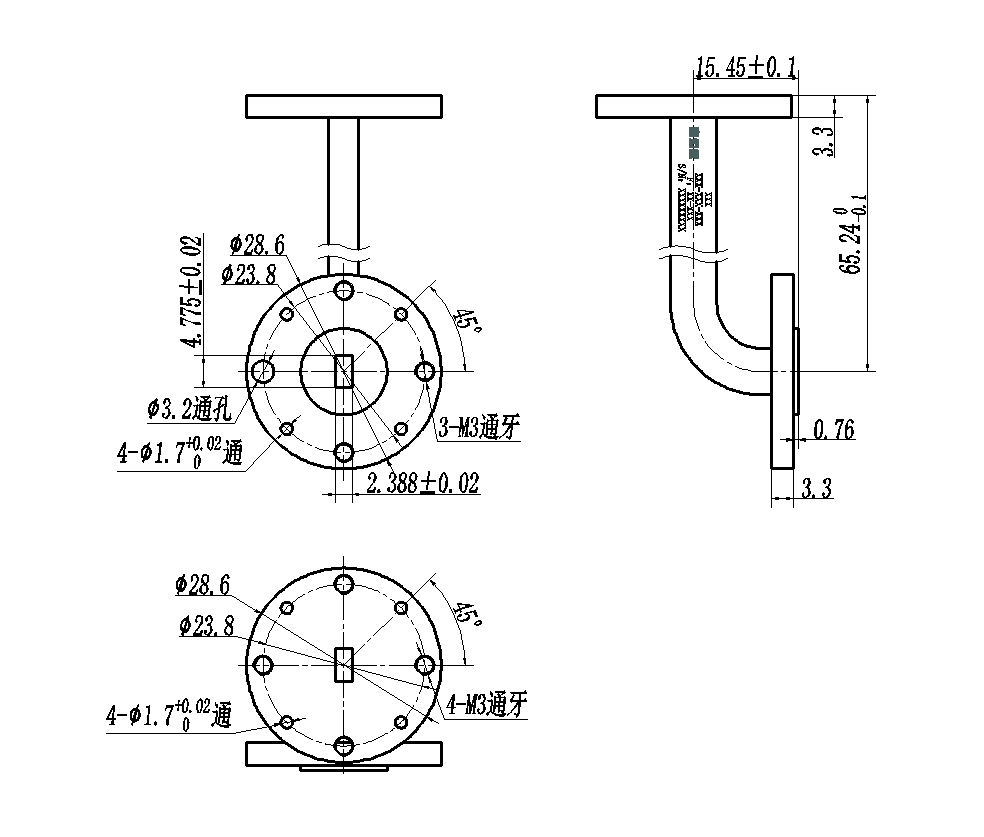 DWG8-BJ500C80-2351 Waveguide Connection