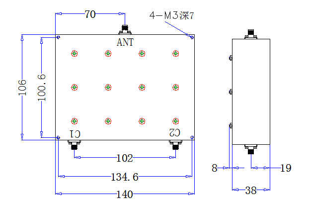 OQ-ODX-C835-880-SMA Filter