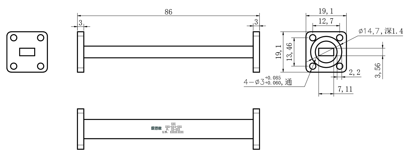 DWG8-BJ320S86-3051 Waveguide Connection