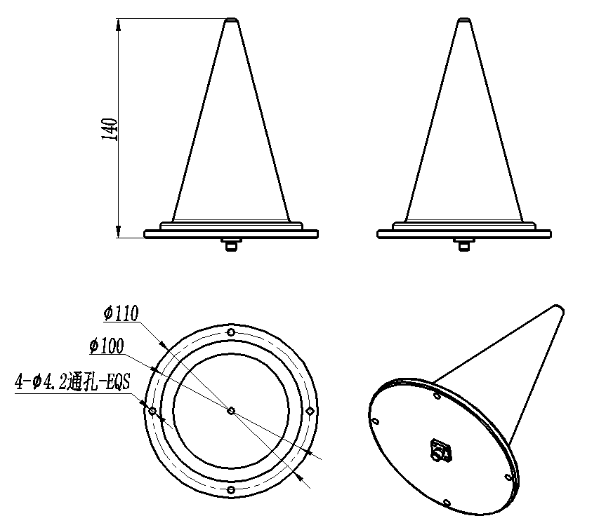 ZTX7-Z2-12G-1263 Left-handed antenna