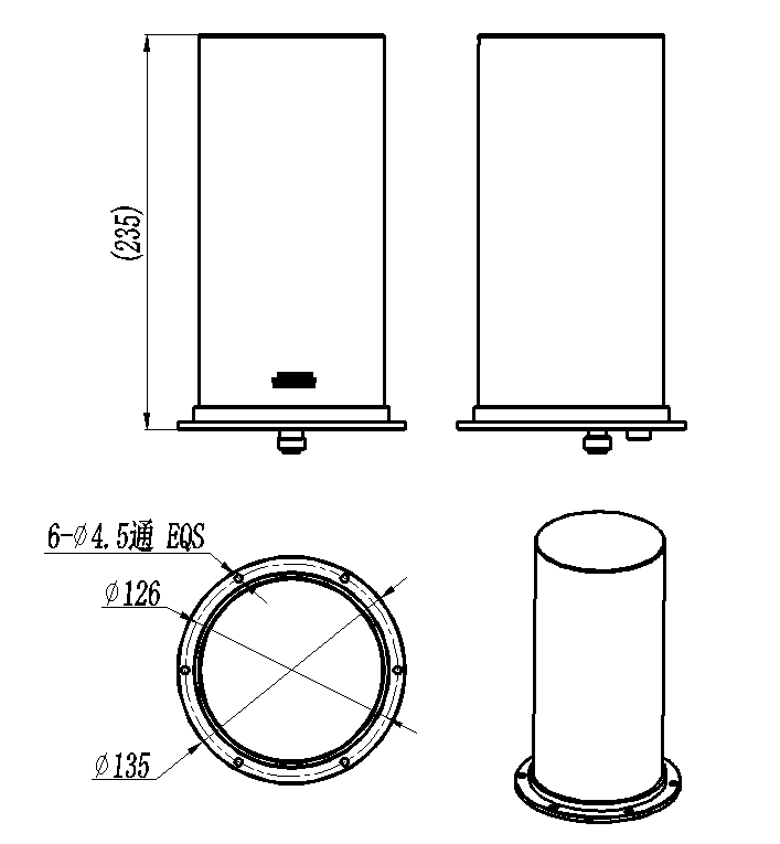 ZLX7-Y4-6G-2730 Right-handed horn antenna