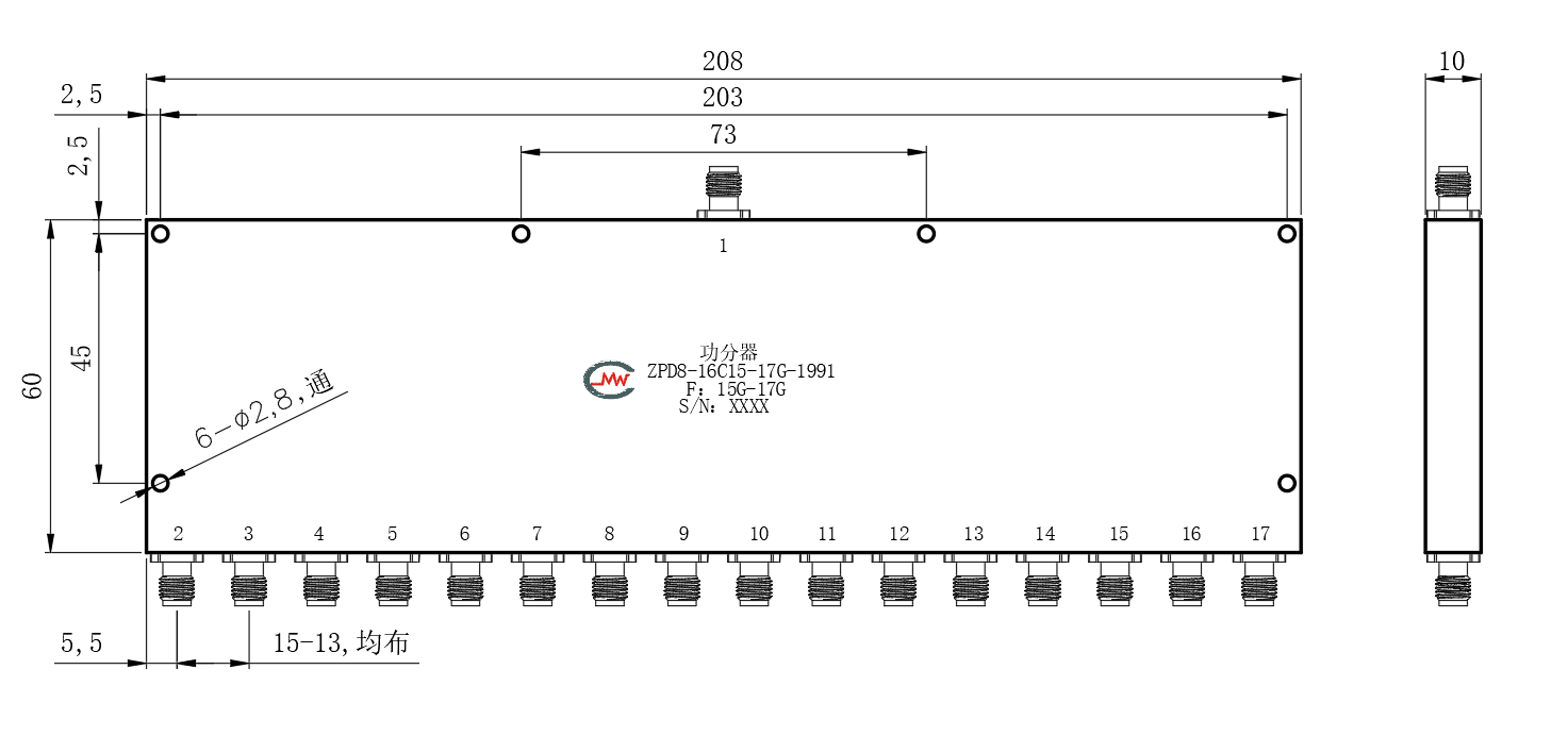 ZPD8-16C15-17G-1991 Power divider
