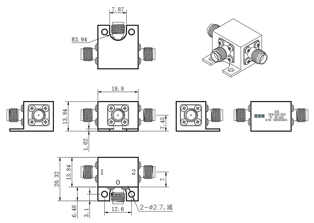 ZPD25-2M7.4-12.6G-227 Power divider