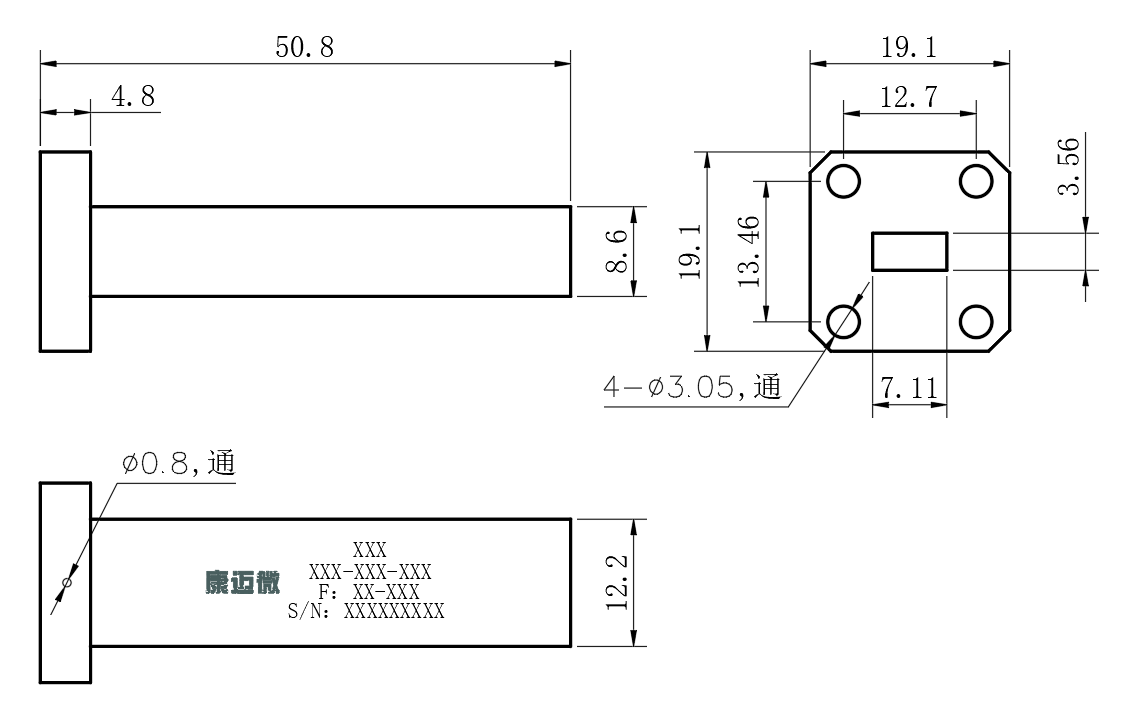 D25-BWLBJ320B-139 Waveguide load