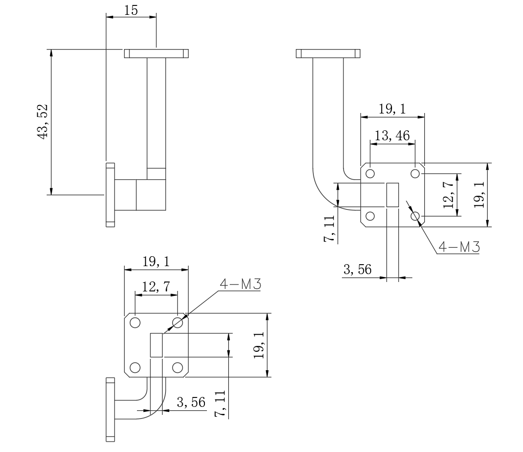 DWG8-BJ320C72.08-2201 Waveguide Connection