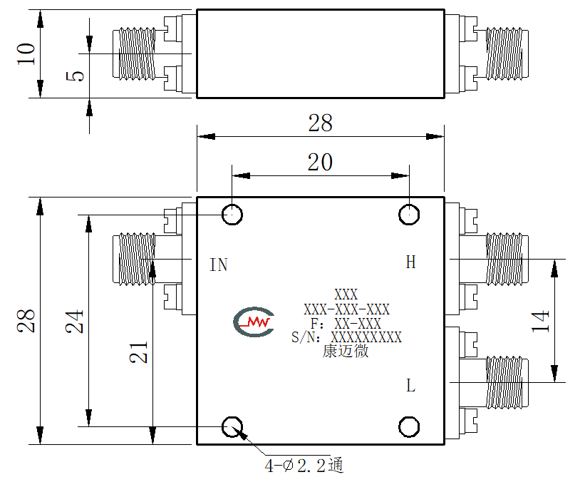 ZCB4-M12-40G-1361 Diplexer