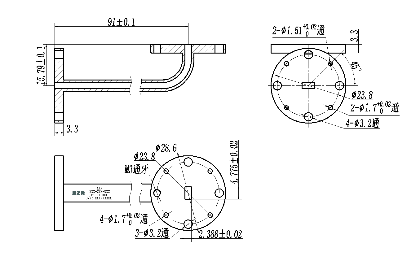 DWG8-BJ500C110-2350 Waveguide Connection