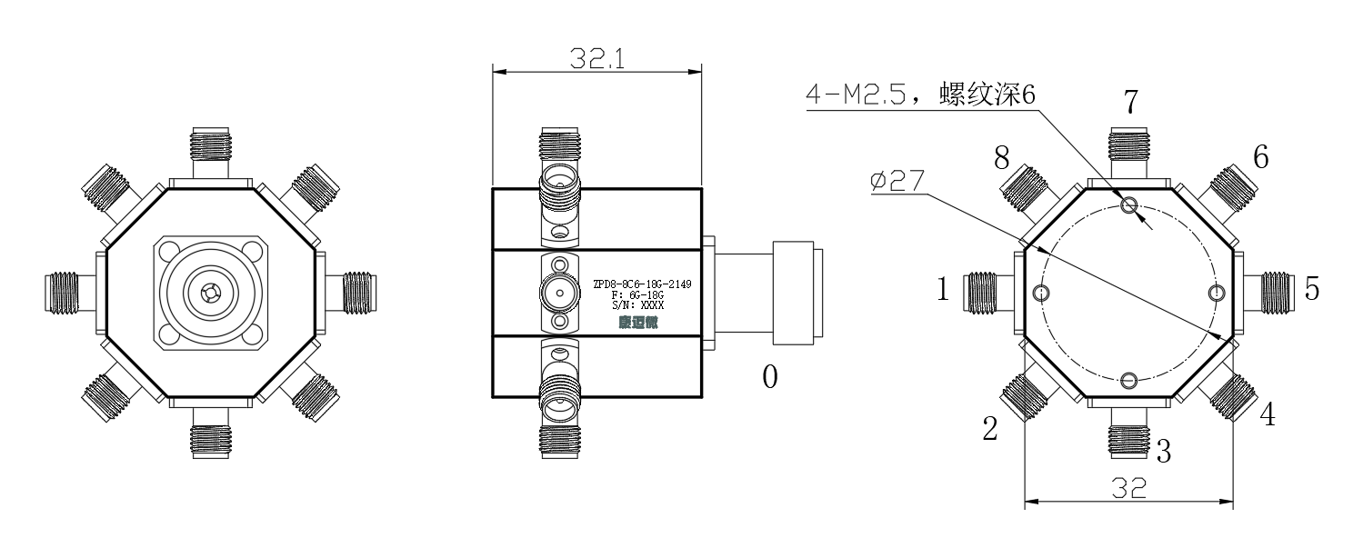 ZPD8-8C6-18G-2149 Power divider