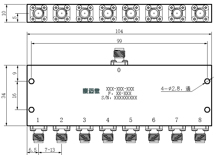 ZPD25-8M18-50G-124 Power divider