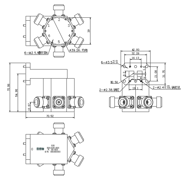 ZPD25-6W6-18G-432 Power divider
