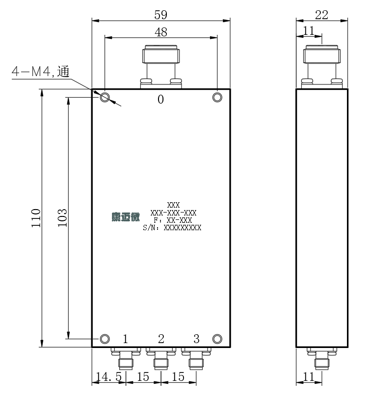 ZPD25-3M0.5-0.7G-849 Power divider
