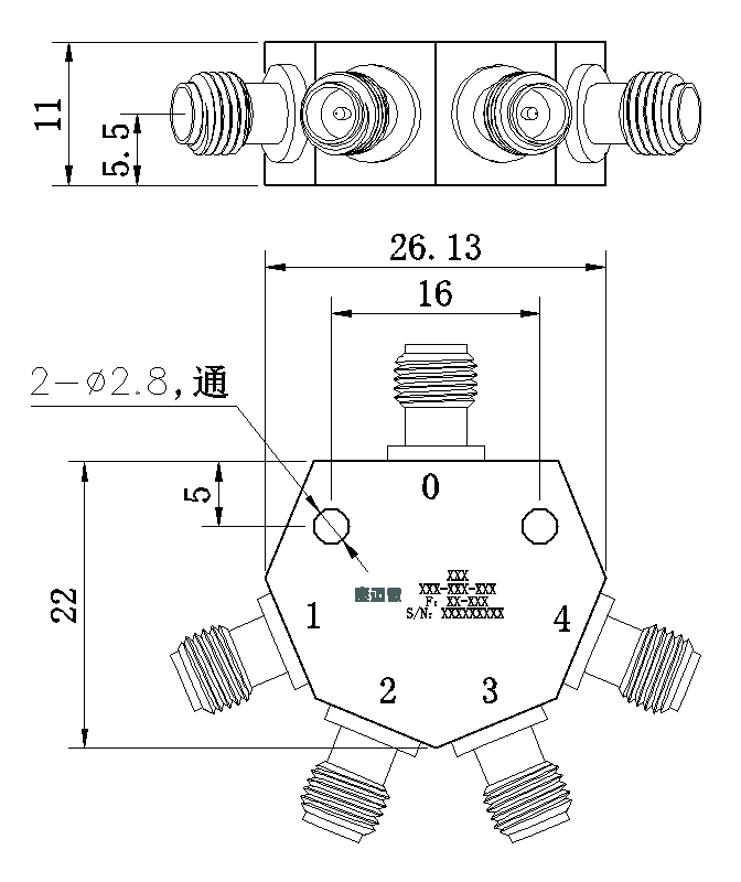 ZPD25-4M0-3G-3395 Power divider