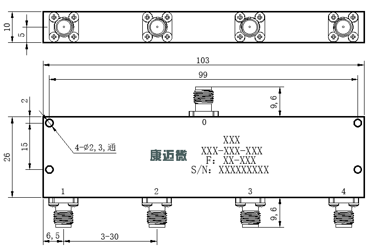 ZPD25-4M18-40G-155 Power divider