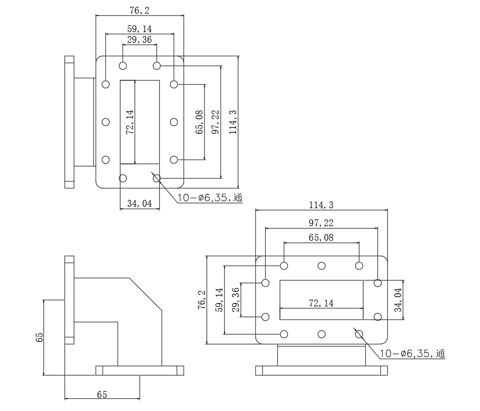 DWG8-BJ32C117-2254 Waveguide Connection
