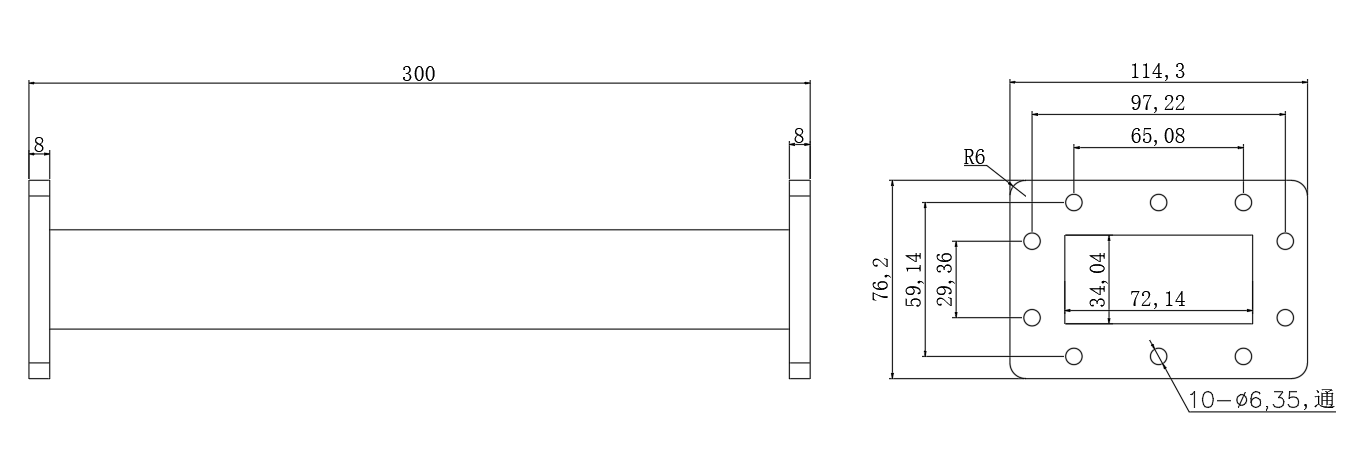 DWG8-BJ32S300-2249 Waveguide Connection